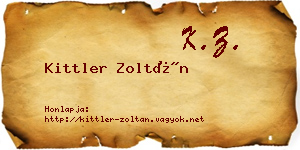Kittler Zoltán névjegykártya